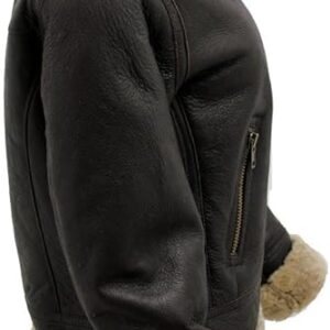 Women’s B3 Aviator Sheepskin Leather Jacket – WW2 Style Real Shearling Flying Jacket - Image 5