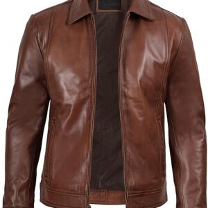 Men’s Brown Moto Style Real Leather Jacket – Genuine Lambskin | Handmade to Order - Image 4