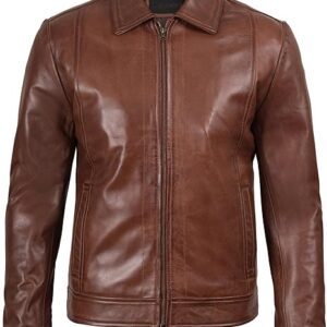 Men’s Brown Moto Style Real Leather Jacket – Genuine Lambskin | Handmade to Order - Image 5