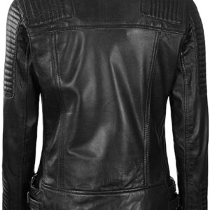 Women’s Real Lambskin Leather Biker Jacket – Premium Motorcycle Style - Image 4
