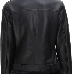 Women’s Real Lambskin Sherpa Leather Jacket – Premium Shearling Moto Style - Image 5